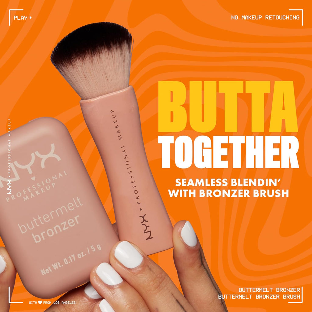 NYX Professional Makeup Buttermelt Bronzer, Polvos De Bronceado, Hasta 12H De Duración, No Mancha, No Transfiere, Tono: Butta than U, 5 G